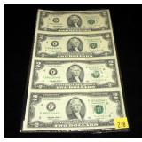 $2 Federal Reserve notes, series of 1995, uncut