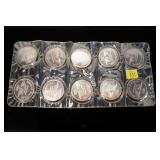10- 1-ounce .999 silver Johnson Matthey rounds