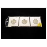 3- Washington quarters: 1939, 1940, 1955,