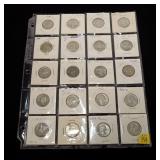 20- Washington quarters 1944-1964, 90% silver