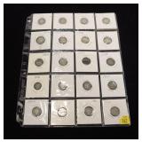 20- U.S. Barber dimes 1898-1911, 90% silver