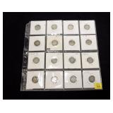 16- U.S. Barber dimes 1903-1916, 90% silver