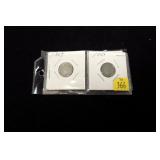 4- U.S. nickel 3-cent pieces: 1866, 3- 1869