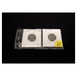2- Shield nickels: 1867, 1868