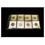 8- Jefferson Proof nickels: 2- 1956, 4- 1957,
