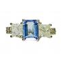 10K White gold emerald cut tanzanite ring