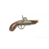 Percussion blunderbuss pistol, 4" brass barrel,