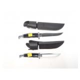 2- Buch knives with sheaths: #105, #102