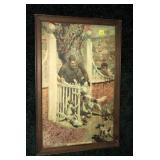 19" x 12" framed vintage "A Surprise Party"