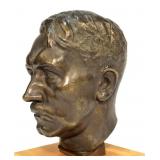 Bronze bust of Hitler, signed "H.M. Ley", 15" H