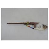 Indian redware pipe with bead and feather