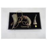 Lot, three powder horns