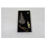 Lot, two meteal shot flasks