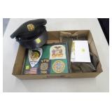 Lot, miliatry hats, Japanese photos and framed
