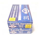 2- Boxes of 6.5 x 52 Carcano 139-grain FMJ BT