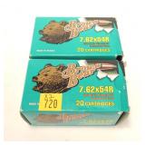 2- Boxes of 7.62 x 54R Mosin-Nagant cartridges
