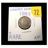 1883 Hawaii dime, EF