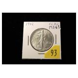 1942 Walking Liberty half dollar, MS-65