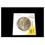1945 Walking Liberty half dollar, MS-63