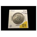 1948 Franklin half dollar, gem BU