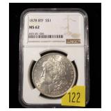 1878 8T.F. Morgan dollar, NGC slab certified: