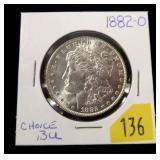 1882-O Morgan dollar, choice BU