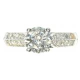14K White gold diamond solitaire, approx. 1.28 ct.