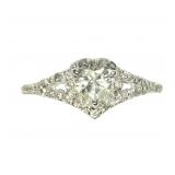 14K White gold heart shaped brilliant cut diamond