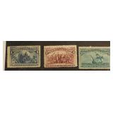 U.S. #230 Mint, no gum, #231, #232 Mint Hinged