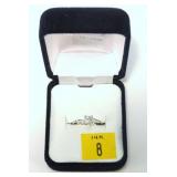 14K White gold heart shaped brilliant cut diamond