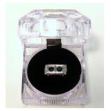 10K White gold vintage rectangular ring with