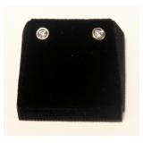 14K Yellow gold bezel set diamond stud earrings,