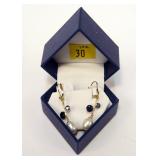 10K Yellow gold lever back natural blue sapphire