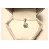 14K White gold diamond center pendant with 52