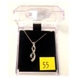 Sterling silver pendant with diamond accents