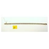 Sterling silver 7.5" bracelet with diamond accents