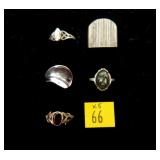 5- Sterling silver rings