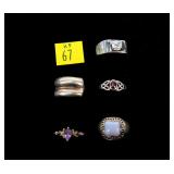 5- Sterling silver rings
