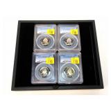 4- Proof Washington quarters: 1977-S, 1987-S,