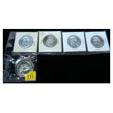 6- Proof Franklin half dollars: 1961, 3-1962, 1963