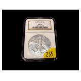 2005 Silver Eagle, slab certified MS-69