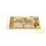 $5 Confederate States of America note, dated