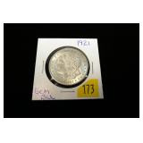 1921 Morgan dollar, gem BU
