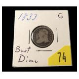 1833 U.S. Capped Bust dime, Good