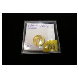2016-W $5 Gold American Eagle, gem BU
