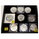 9- American Silver Eagles uncirculated: 2-1993,