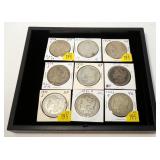 9-Morgan Silver dollars: 78-S, 2-79, 79-S, 80-S,