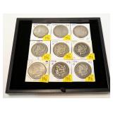 9-Morgan Silver dollars: 83-O, 84, 85, 85-O,