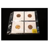 4- Uncirculated Lincoln Wheat cents: 1944, 2-1948,