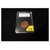 1865 U.S. 2-cent piece, slabed AU-55